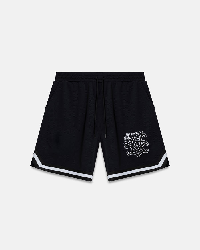 Line Embroidered UG Mesh Short Black