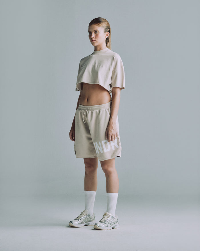 Line Logo Crop Top Cream