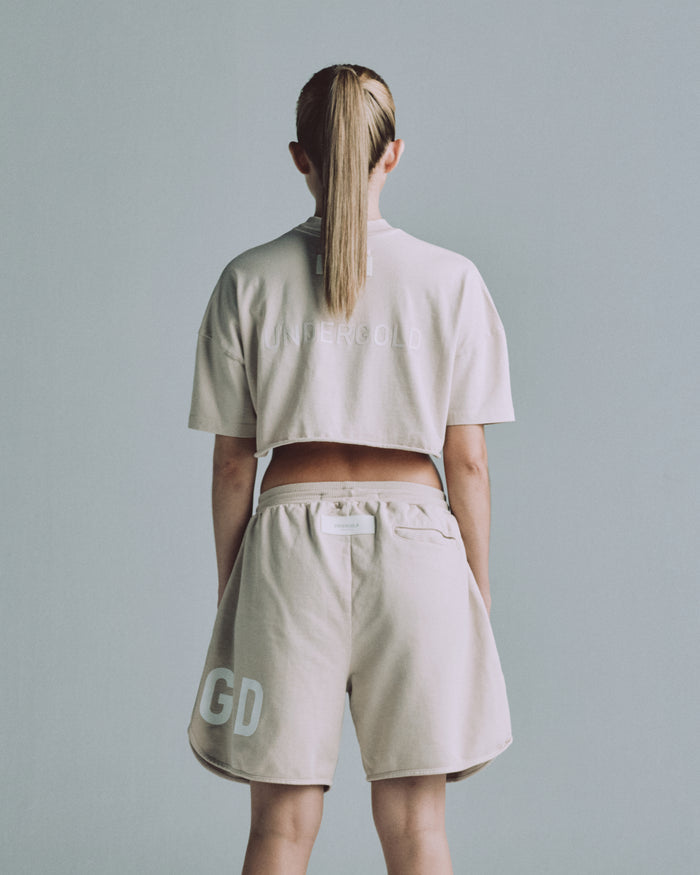 Line Logo Crop Top Cream