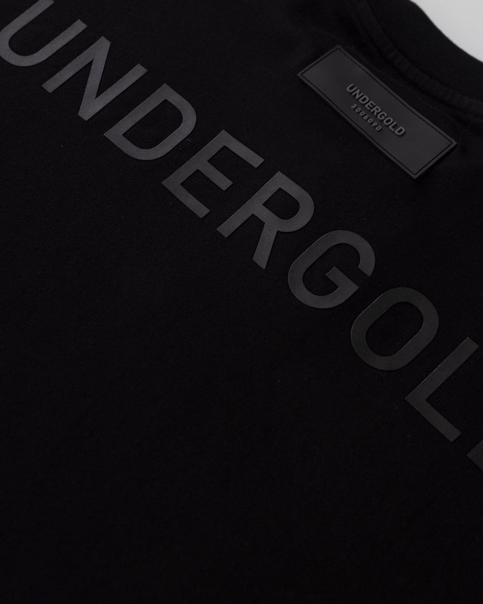 Line Logo Long Sleeve Boxy Fit Tshirt Black