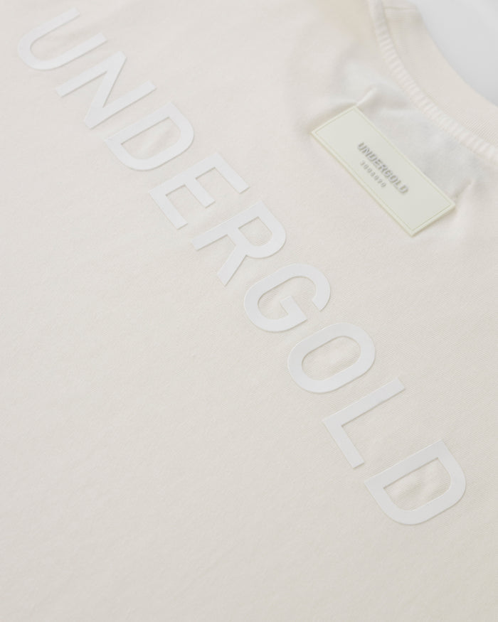 Line Logo Long Sleeve Boxy Fit Tshirt White