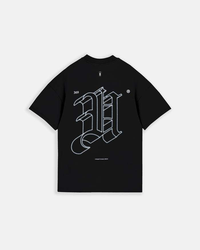 Line Solid U Tshirt Black