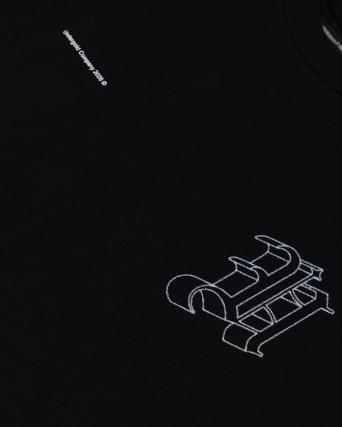 Line Solid U Tshirt Black