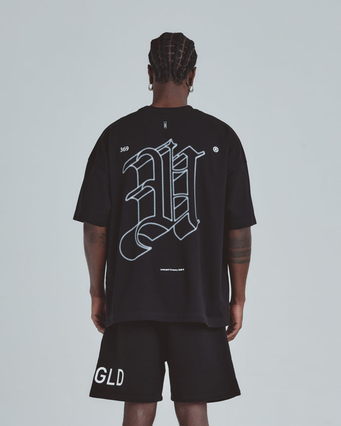 Line Solid U Tshirt Black