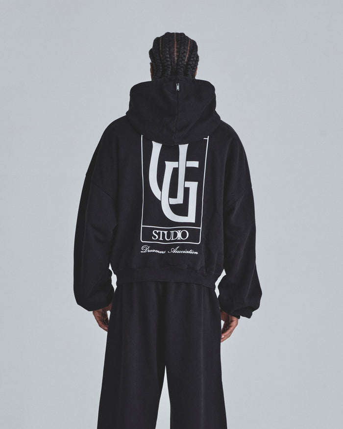 Line UG Frame Boxy Fit Hoodie Black