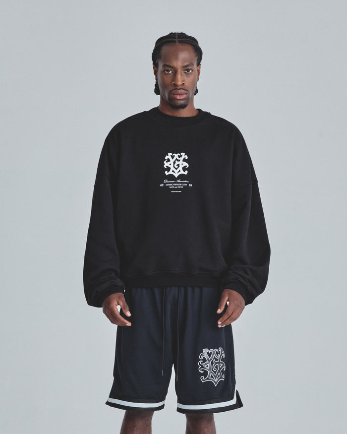 Line UG Monogram Boxy Fit Crewneck Black