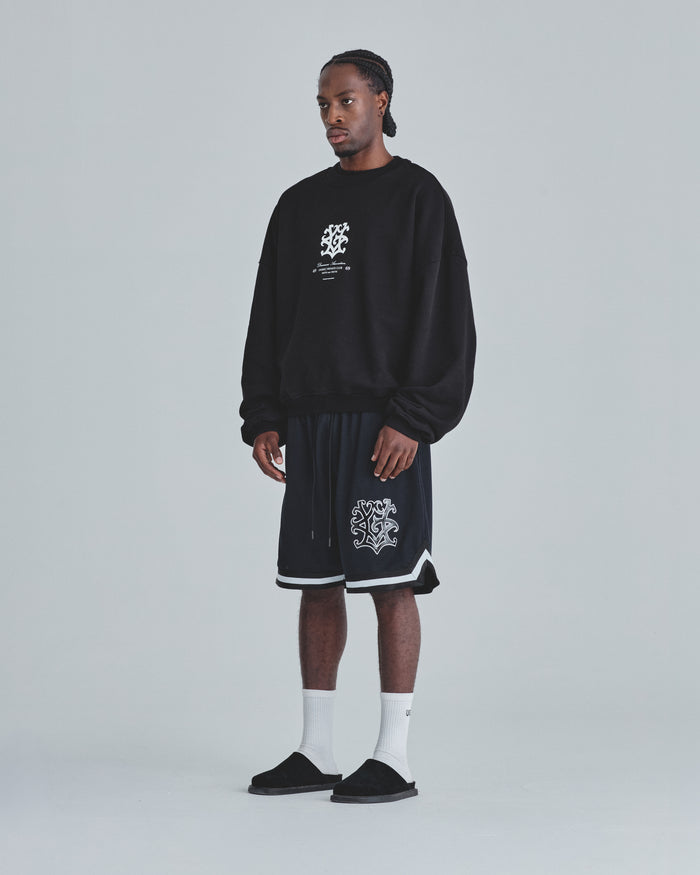 Line UG Monogram Boxy Fit Crewneck Black