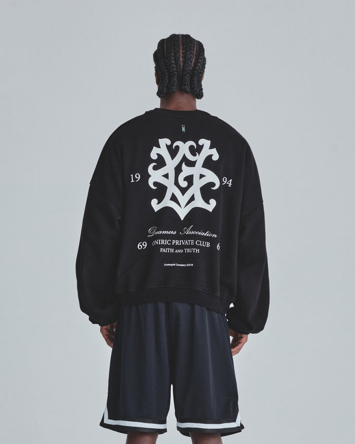 Line UG Monogram Boxy Fit Crewneck Black