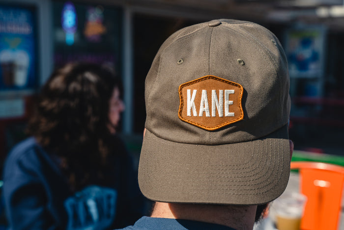 Loden Green Stamp Logo Patch 6 Panel Dad Hat