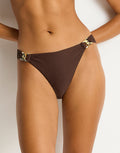 Sea Level Luminara Chain Link Bikini Pant - Cocoa - Simply Beach UK