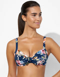 Lush Delight Underwired Bikini Top - Hibiscus Indigo - Simply Beach UK
