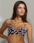 Makro Notion Moulded Bikini Top - Cream Aubergine - Simply Beach UK