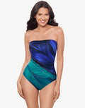 Miraclesuit Maldiva Avanti Bandeau Swimsuit - Blue Multi - Simply Beach UK