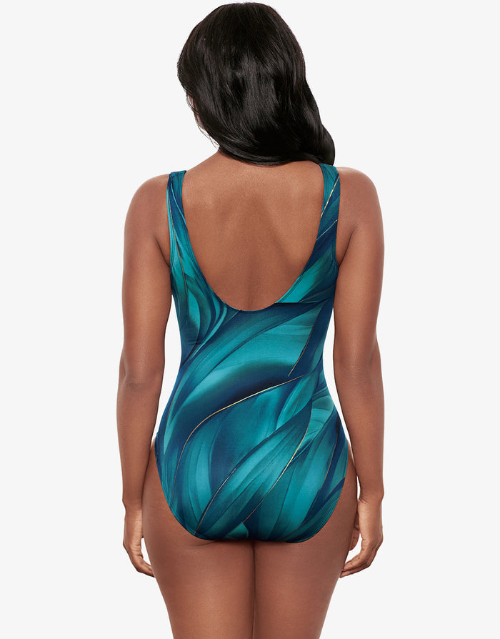 Miraclesuit Maldiva It’s A Wrap Swimsuit - Blue Multi - Simply Beach UK