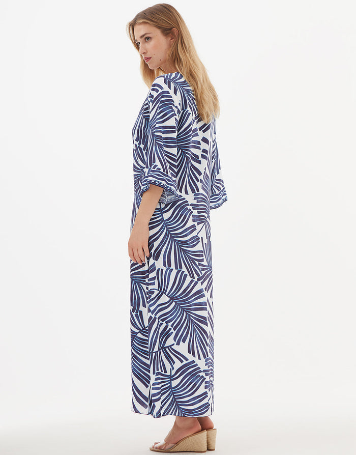 Nuria Ferrer Marina Maxi Beach Dress - Blue and White - Simply Beach UK
