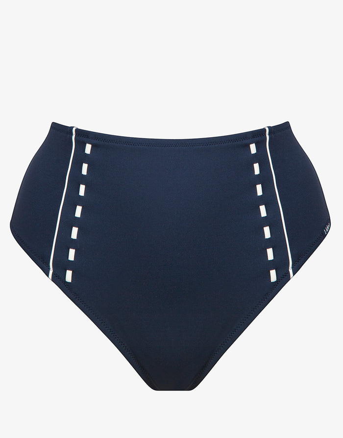 Marine Mindset High Waist Bikini Pant - Skipper Blue - Simply Beach UK