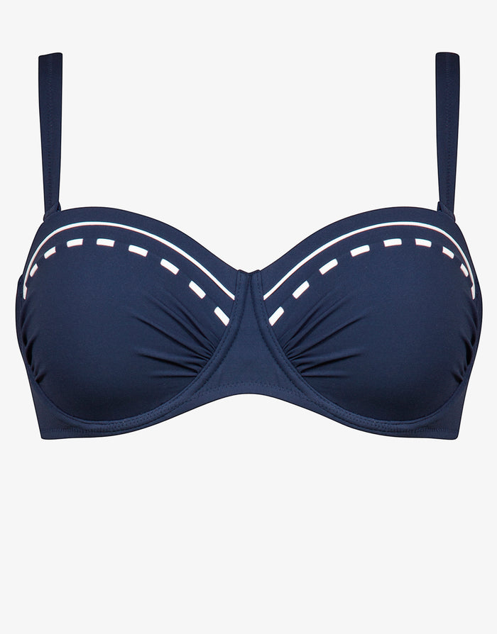 Marine Mindset Underwired Bikini Top - Skipper Blue - Simply Beach UK
