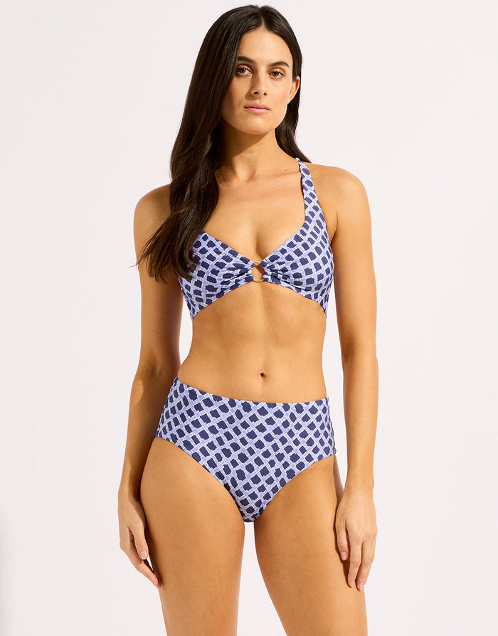 Seafolly Marseille High Waisted Bikini Pant - Blue Indigo - Simply Beach UK