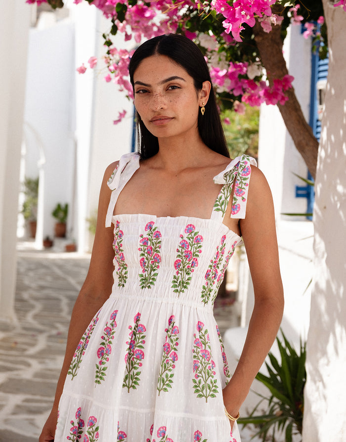 Pink City Prints Martina Dress - Schiffly Folk Buta - Simply Beach UK
