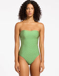 Jets Mattala Geo Moulded Bandeau Swimsuit - Flora - Simply Beach UK