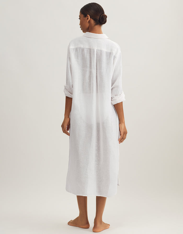 Polo Ralph Lauren Maxi Boyfriend Shirt - Off White - Simply Beach UK