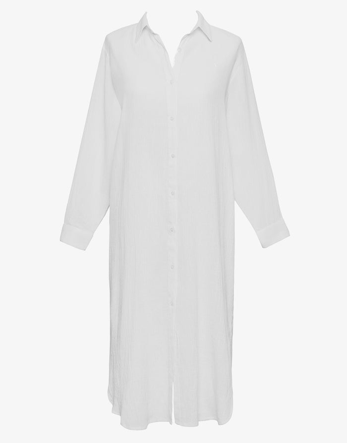 Polo Ralph Lauren Maxi Boyfriend Shirt - Off White - Simply Beach UK