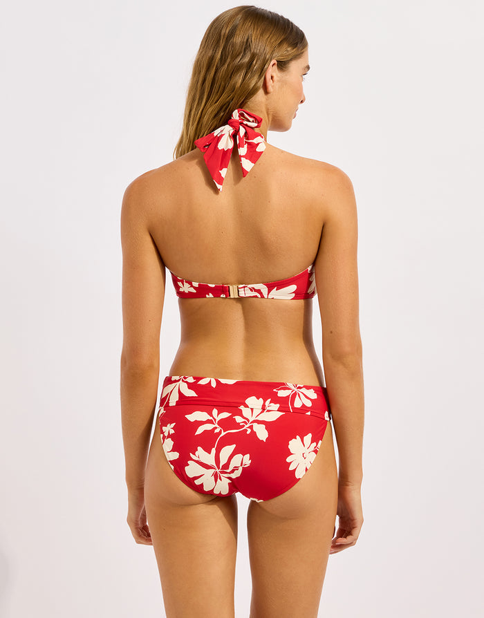 Seafolly Mayflower Halter Bandeau Bikini Top - Cosmo Red - Simply Beach UK