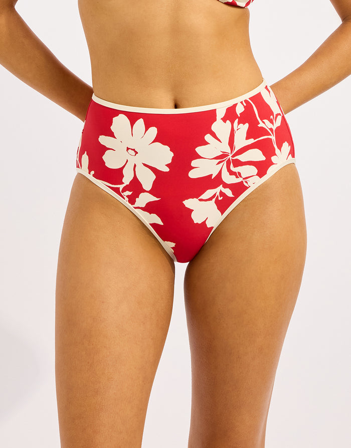 Seafolly Mayflower High Waisted Bikini Pant - Cosmo Red - Simply Beach UK