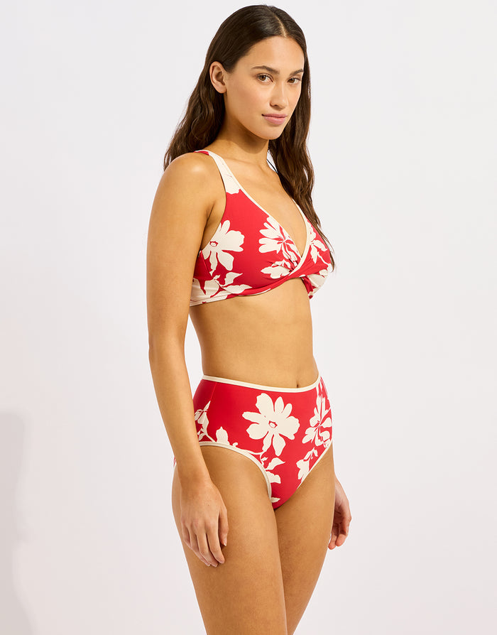 Seafolly Mayflower High Waisted Bikini Pant - Cosmo Red - Simply Beach UK