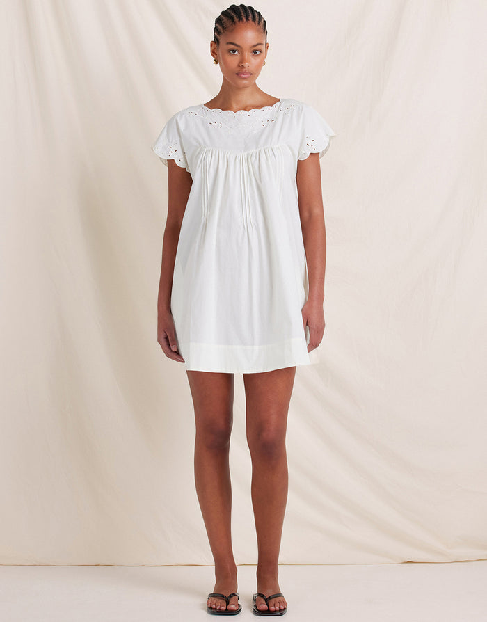 Peony Memoir Mini Dress - White - Simply Beach UK