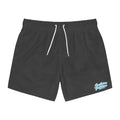 Men's Black Swim Trunks with 'Sunshine Paradise' Script — Lightweight Beach Shorts