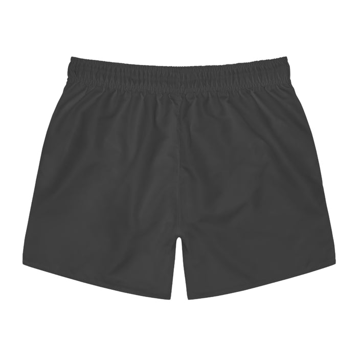 Men's Black Swim Trunks with 'Sunshine Paradise' Script — Lightweight Beach Shorts