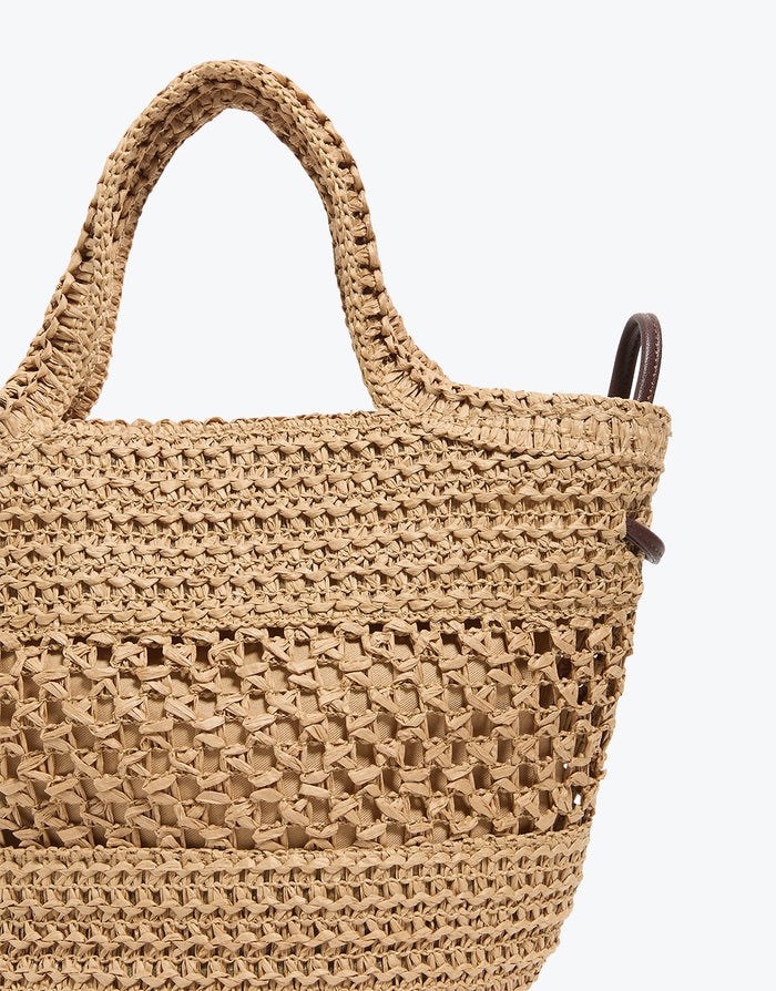 Micro Raffia Basket Beach Bag - Sand