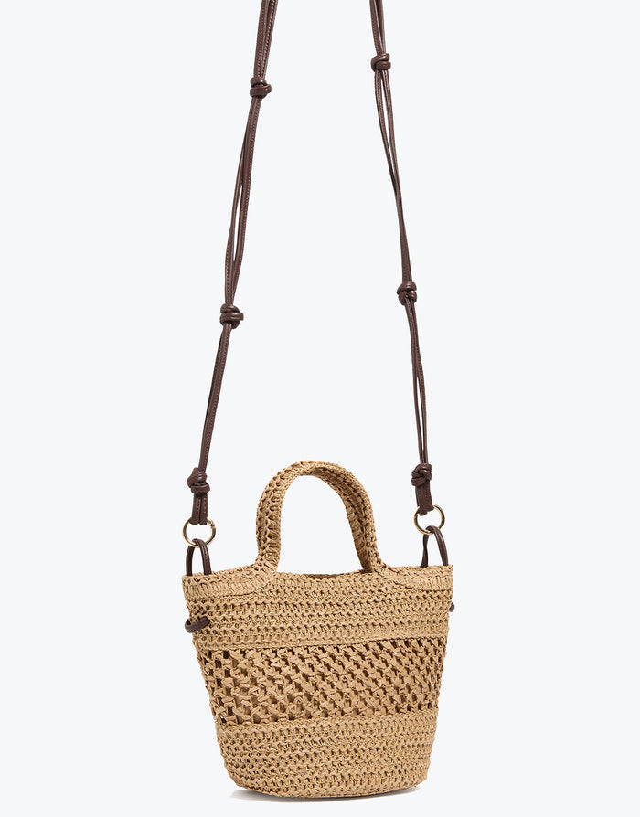 Micro Raffia Basket Beach Bag - Sand