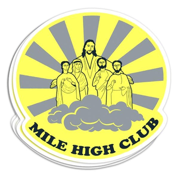Mile High Club Vinyl Sticker - BustedTees.com