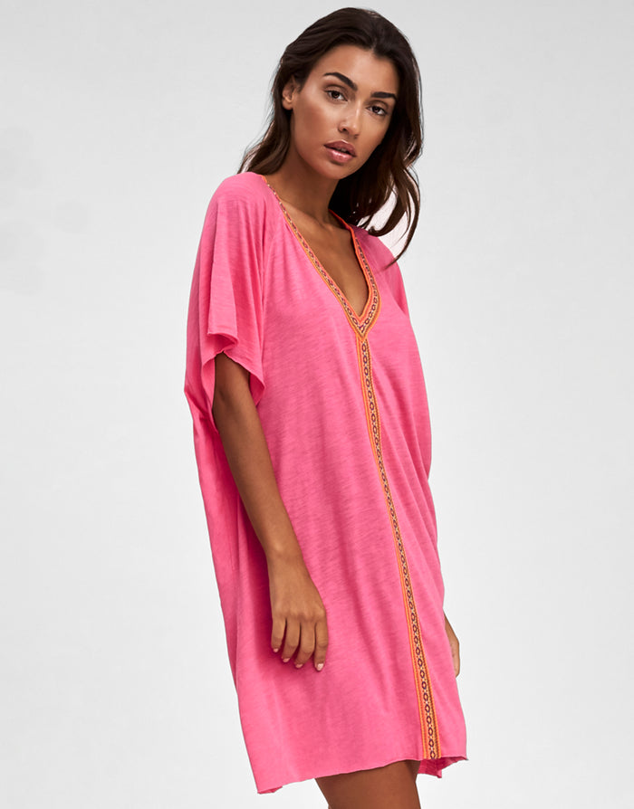 Mini Pima Abaya Dress - Hot Pink - Simply Beach UK