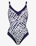 Charmline Modern Marina Adjustable Moulded Swimsuit - White Navy - Simply Beach UK