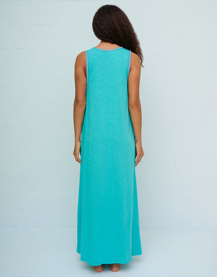 Pitusa Monochromatic Tassel Slit Dress - Teal - Simply Beach UK