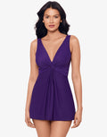 Miraclesuit Must Haves Marais Swim Dress - Mulberry - Simply Beach UK