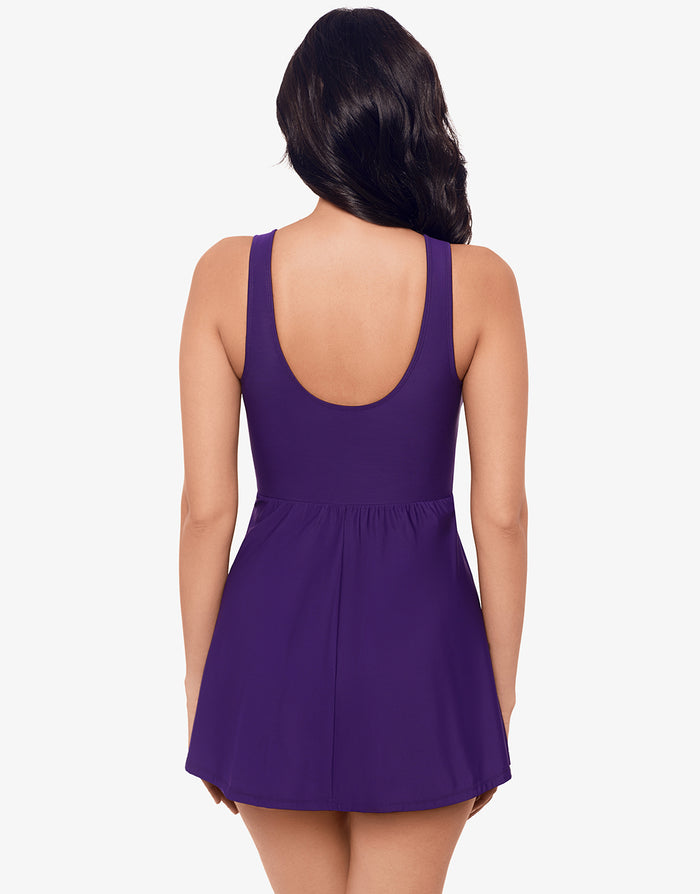 Miraclesuit Must Haves Marais Swim Dress - Mulberry - Simply Beach UK