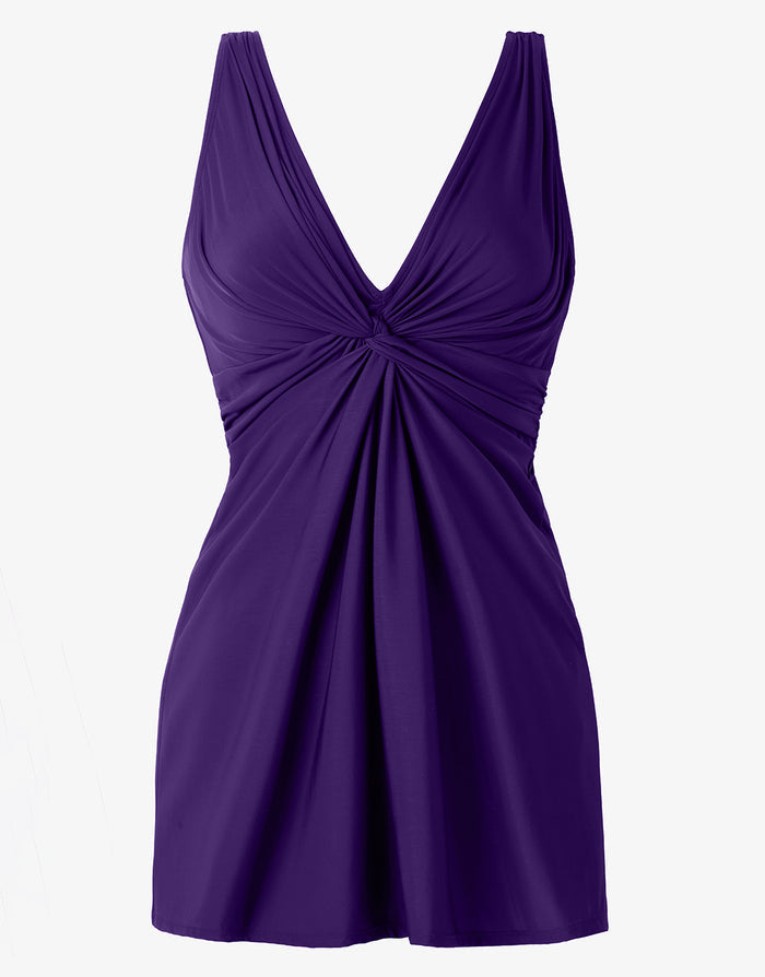 Miraclesuit Must Haves Marais Swim Dress - Mulberry - Simply Beach UK