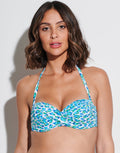 Tessy Nassau Twist Bandeau Bikini Top - Blue - Simply Beach UK