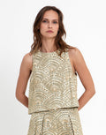 Greek Archaic Kori New Triangle Top - Light Grey and Gold - Simply Beach UK