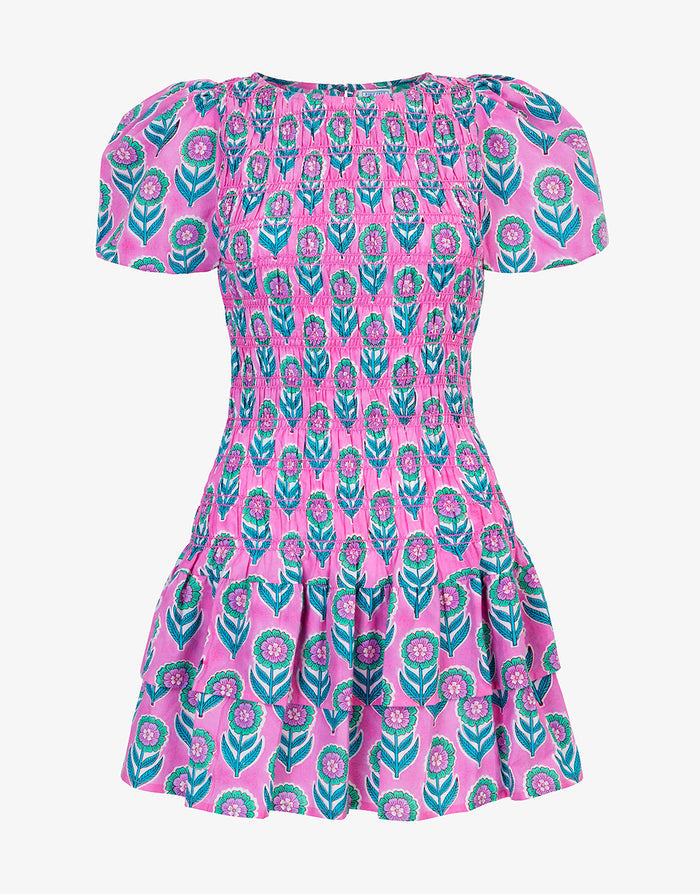 Pink City Prints Nova Mini Dress - Lilac Buta - Simply Beach UK