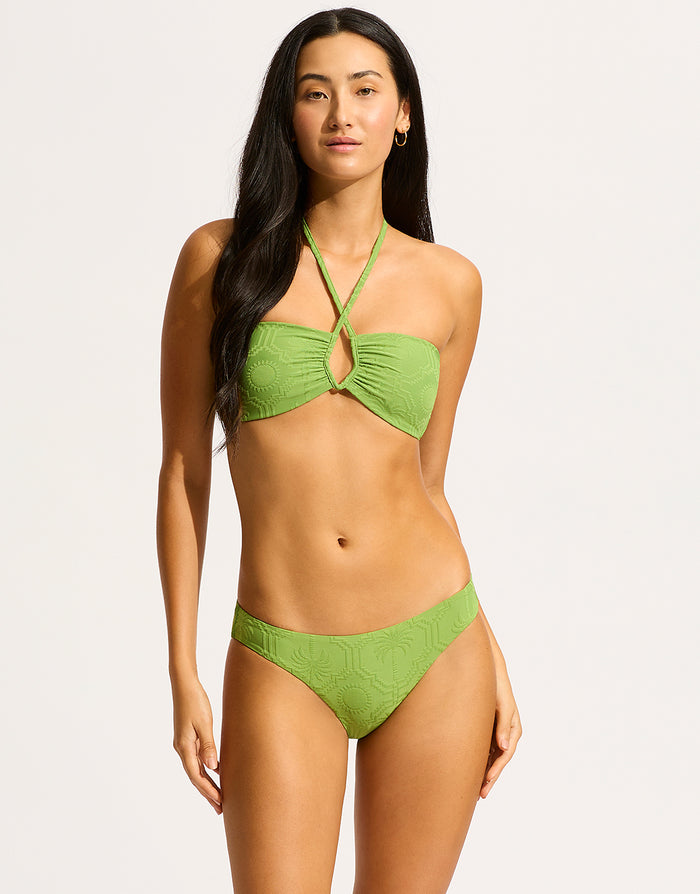 Seafolly Oasis Diamond Wire Bandeau Bikini Top - Sage - Simply Beach UK