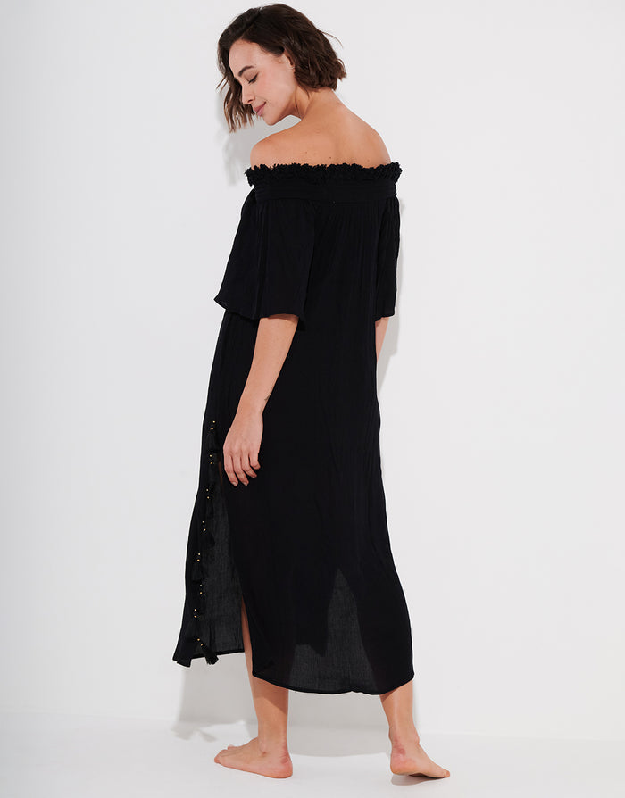 Watercult Off The Shoulder Dress - Black - Simply Beach UK