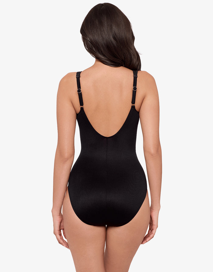 Miraclesuit Ombra Fiore Sanibel Swimsuit - Black and Blue - Simply Beach UK
