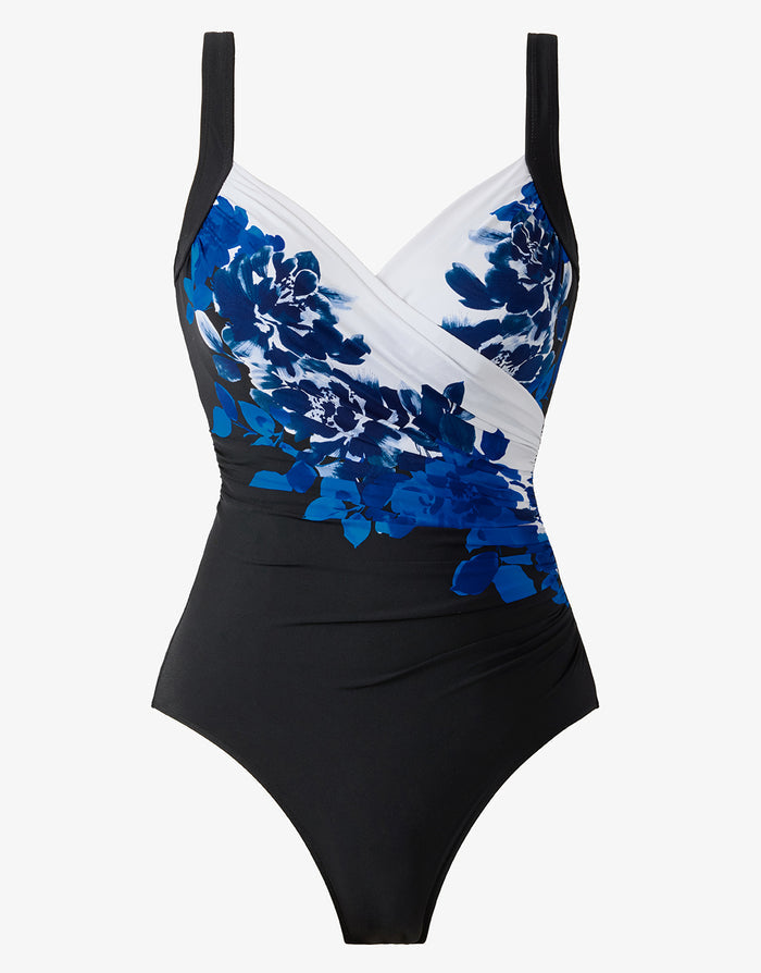 Miraclesuit Ombra Fiore Sanibel Swimsuit - Black and Blue - Simply Beach UK