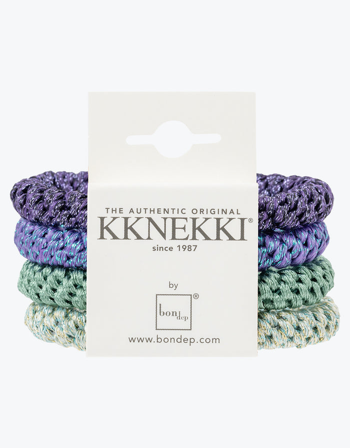 Kknekki Original Hair Tie Bundle - Green and Purple Glitter - Simply Beach UK