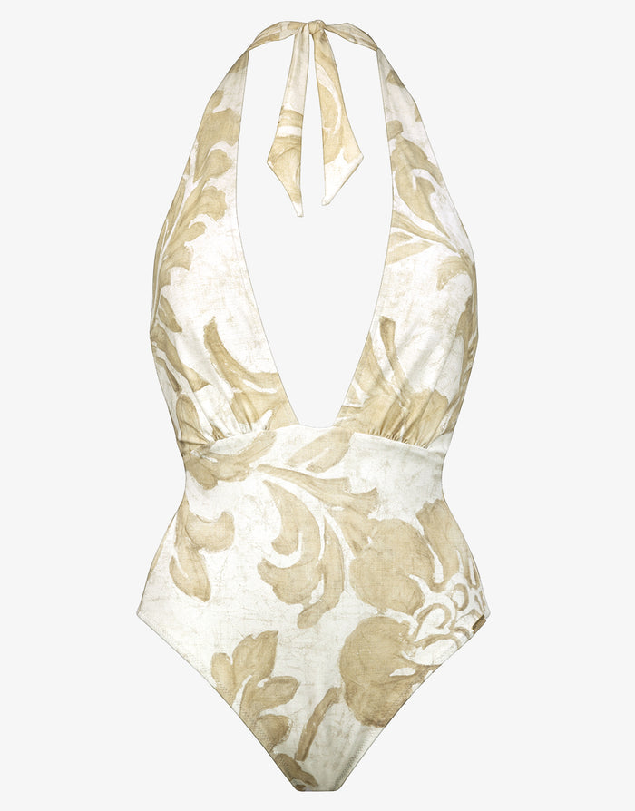 Ornation Deep Plunge Swimsuit - Canvas Sand - Simply Beach UK